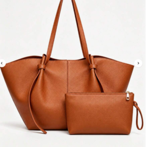 Designer Large Trapezoid Shoulder Bag for Women Burgundy PU Leather Tote